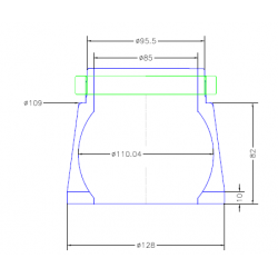 BOITIER ALU BAS JP101408 PETP POUR ROTULE Ø 109EXT