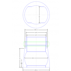 BOITIER BAS JP101406 PETP POUR ROTULE Ø 86EXT