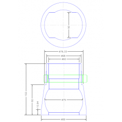 BOITIER BAS JP101405 PETP POUR ROTULE Ø 75EXT