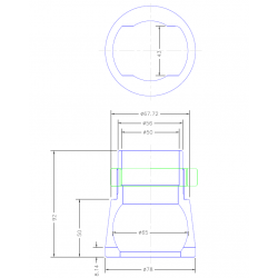 BOITIER BAS JP101404 PETP POUR ROTULE Ø 65EXT