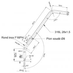 BARRE FRANCHE DE SECOURS INOX MANCHONNEE - OFCET 32