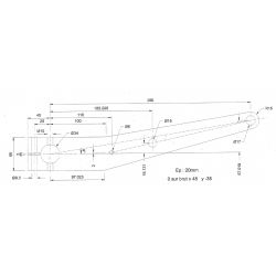 TILLER ARM Ø 34 SPACING 360MM - FOUNTAINE PAJOT