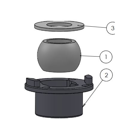 COMPLETE TOP BEARING INCLUDING ALUMINIUM OUTER RACE AND INNER BALL Ø 40 WITH ROLLERS